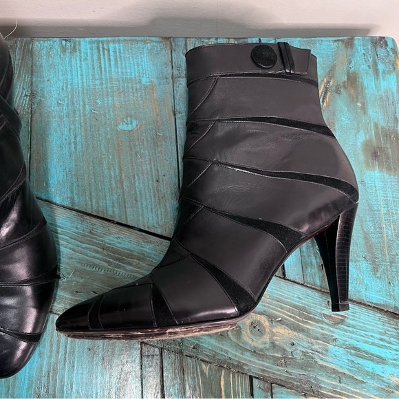 Cole Haan Nike Air Black Sawyer Air Short Heeled Boot Size 9.5 High Heel Classic - Picture 3 of 13